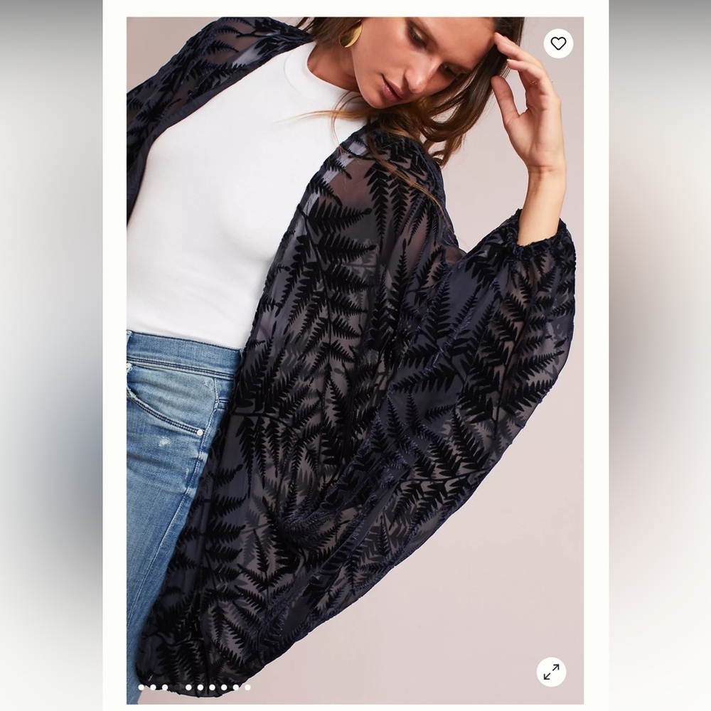 Anthropologie Velvet Cocoon Kimono One Size